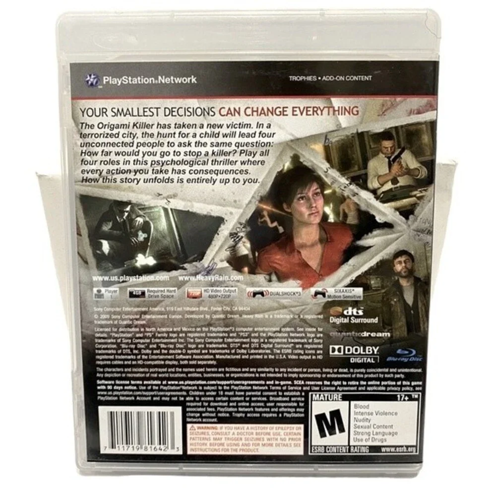 PS3 Heavy Rain Video Game by Sony